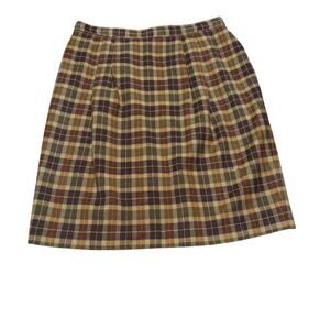 JH Collectibles Vintage Wool Brown Plaid Skirt